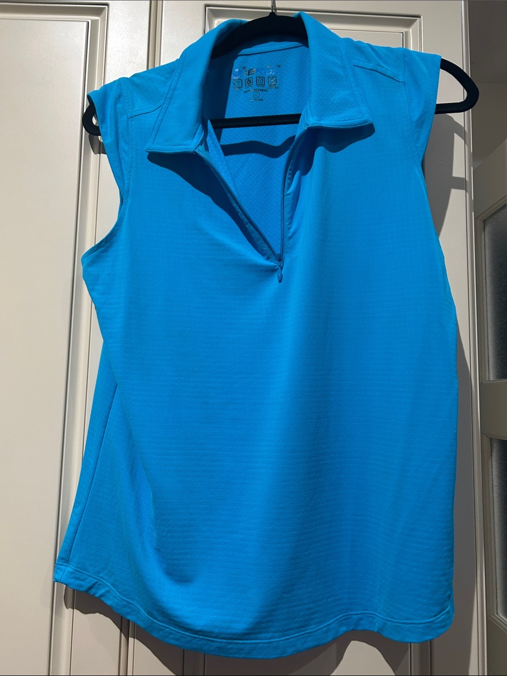 IBKUL Women's Sleeveless Polo Tank in Turquoise